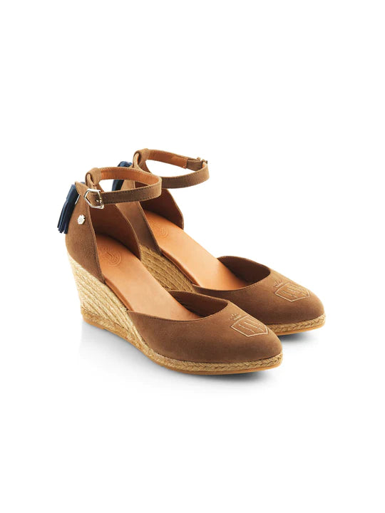 Monaco Wedge - Tan Suede