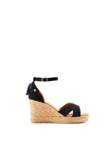 Valencia Wedge - Black Suede