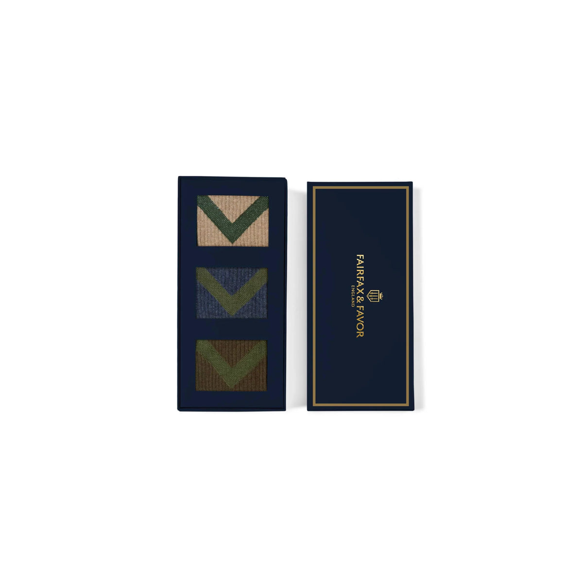 Men's Chevron Sock Set - Sand, Khaki Brown, Blue Marl