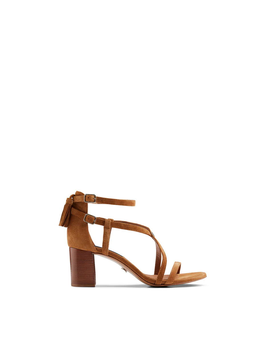 Heeled Brancaster Sandal - Tan Suede