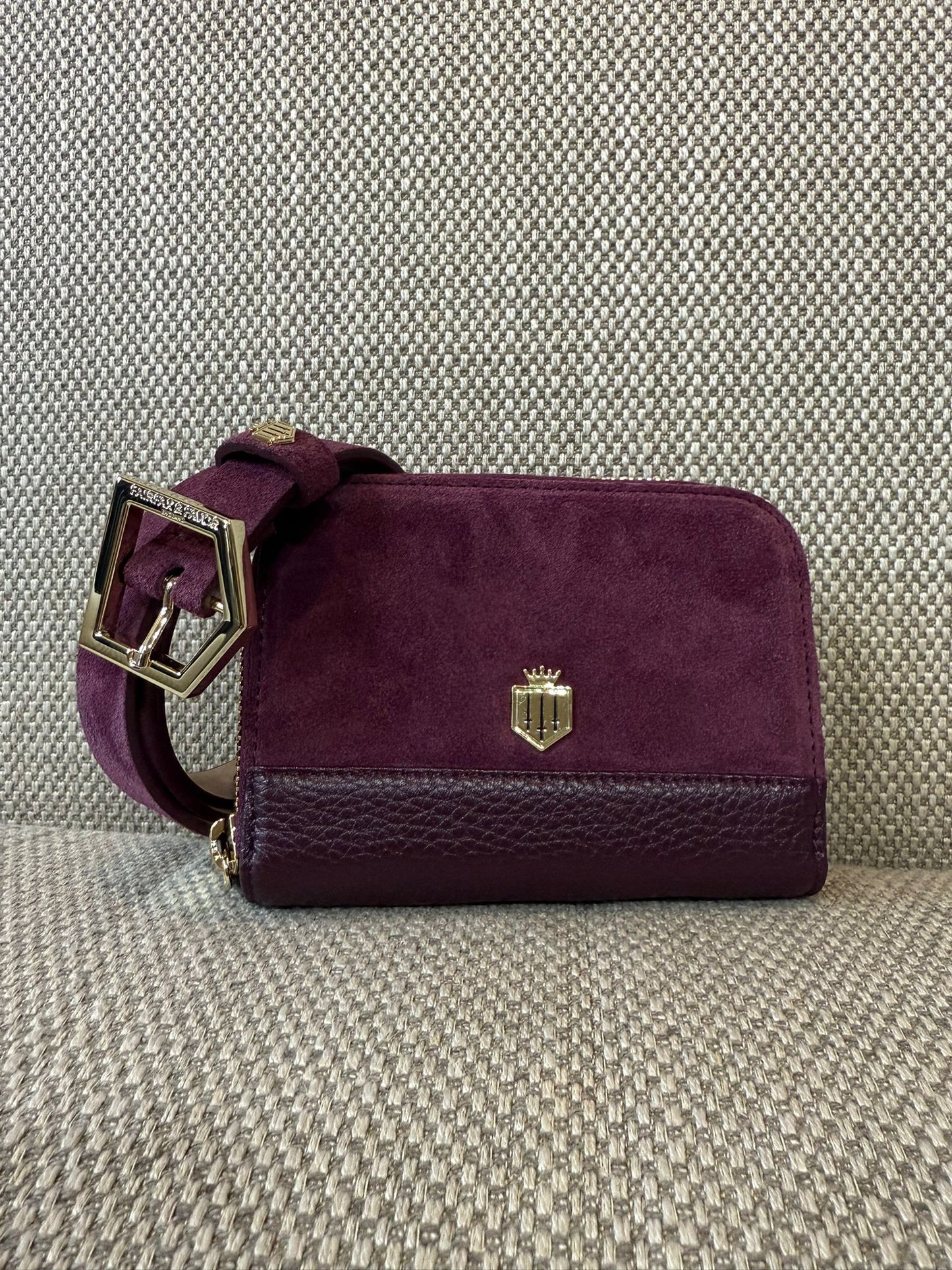 Mini Salisbury Purse - Elderberry Suede