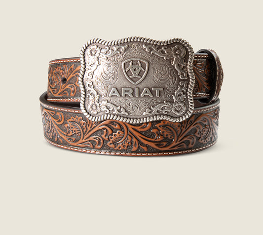 Men's Leather Cow Buckle Belt - Brown