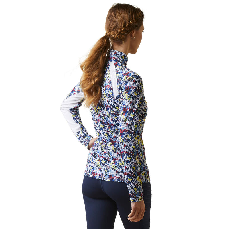 Sunstopper 2.0 1/4 Zip Baselayer - Blue Camo Floral