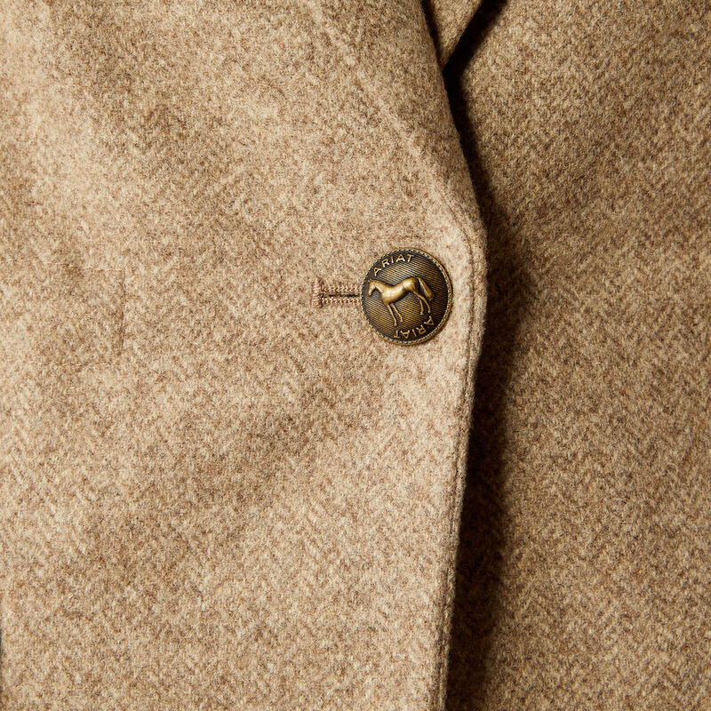 Dornie Wool Blazer - Camel Herringbone