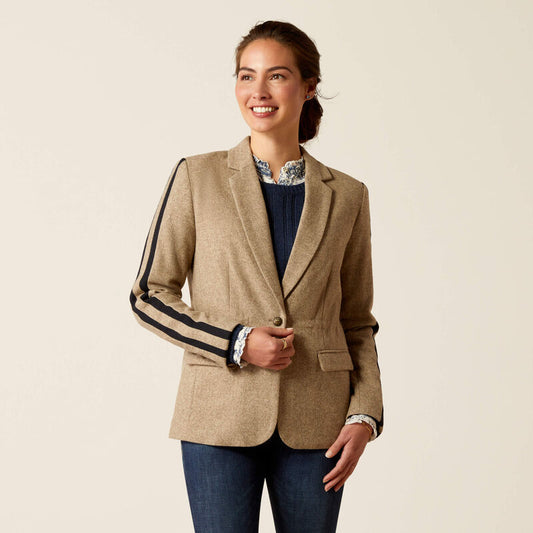 Dornie Wool Blazer - Camel Herringbone