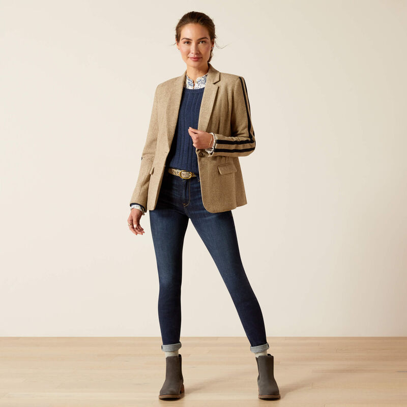 Dornie Wool Blazer - Camel Herringbone