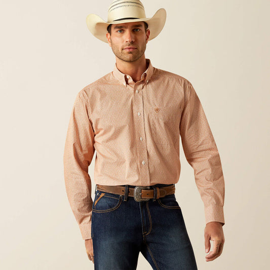 Wrinkle Free Brysen Classic Fit Western Shirt - Orange