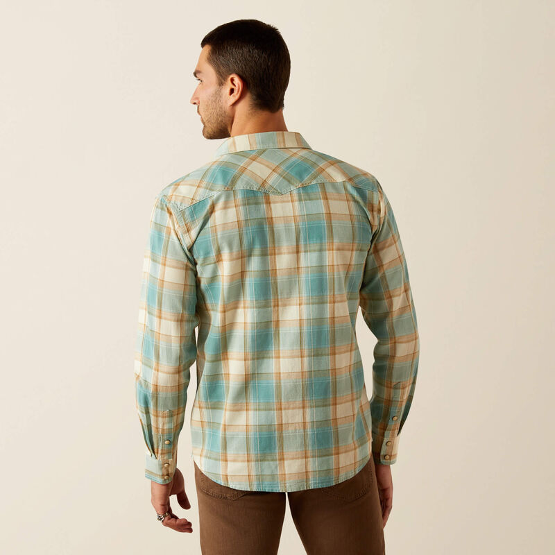 Hardin Retro Fit Western Shirt - Turquoise