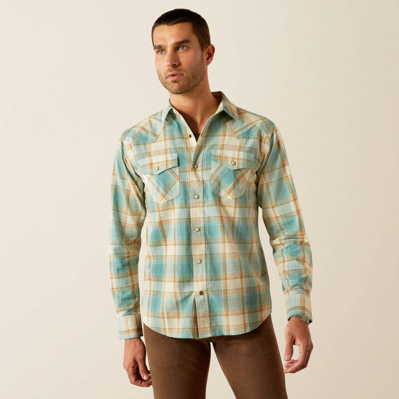 Hardin Retro Fit Western Shirt - Turquoise