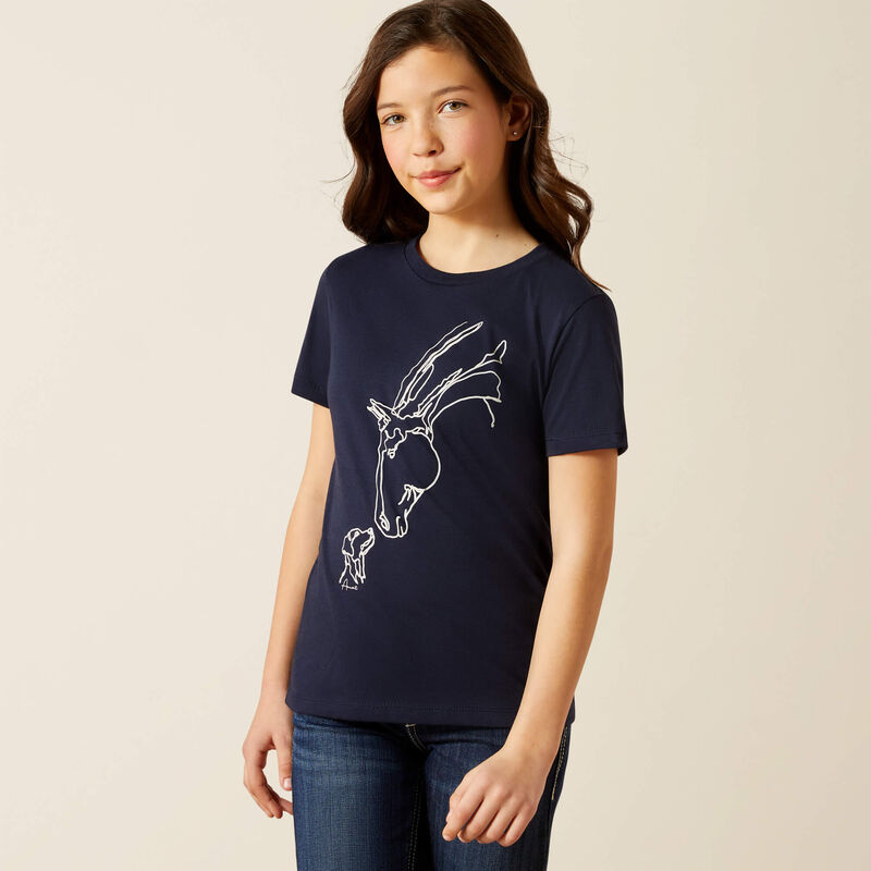 Hay Girl T-Shirt - Navy