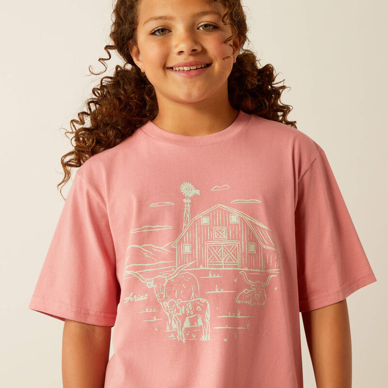 Ariat Farm Scene T-Shirt - Dusty Rose