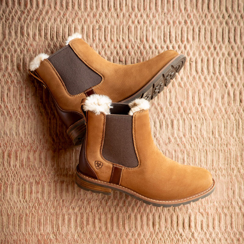 Women's Wexford Sherpa Waterproof Chelsea Boot - Amber Brown