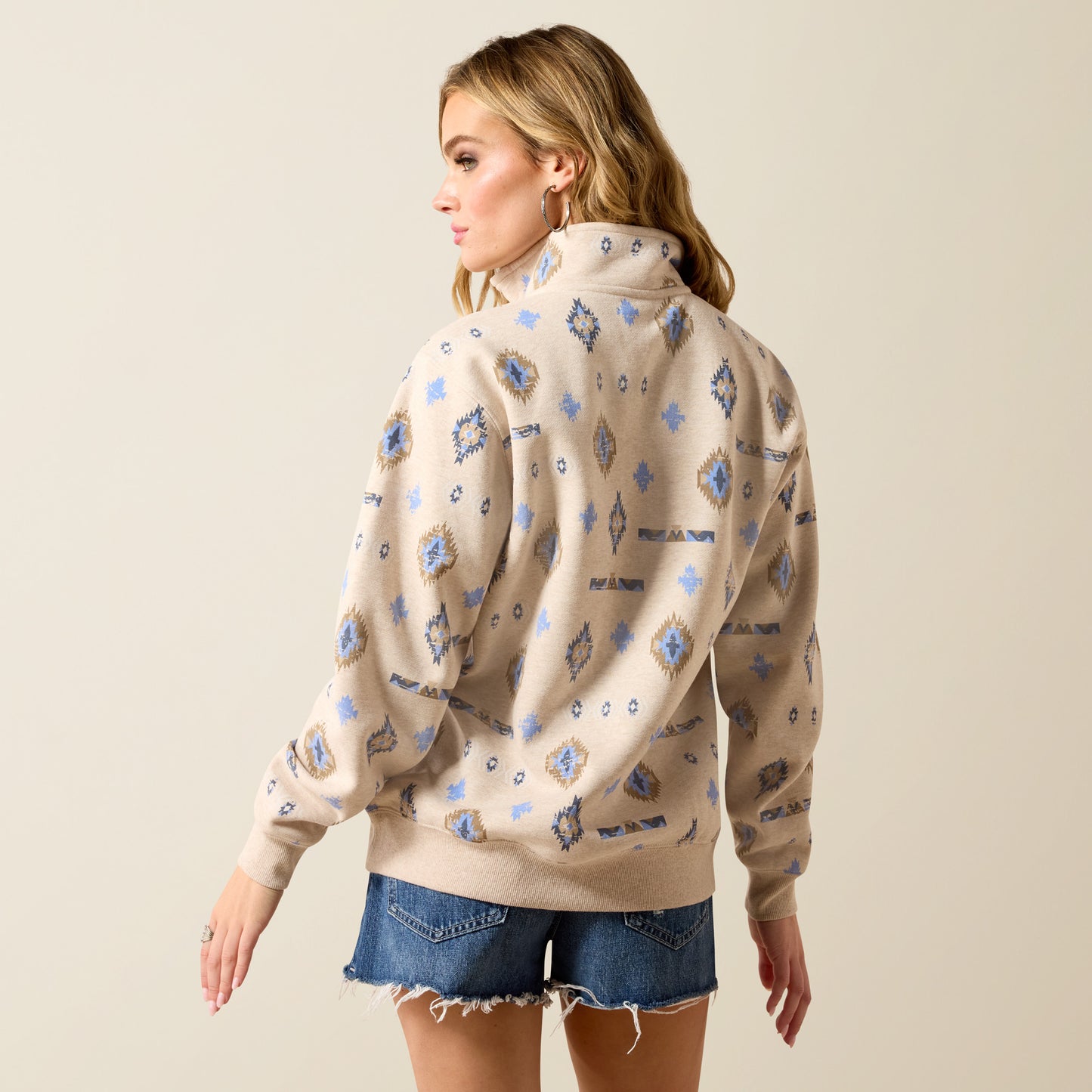 Sapphire 1/2 Zip Sweatshirt - Oatmeal Heather