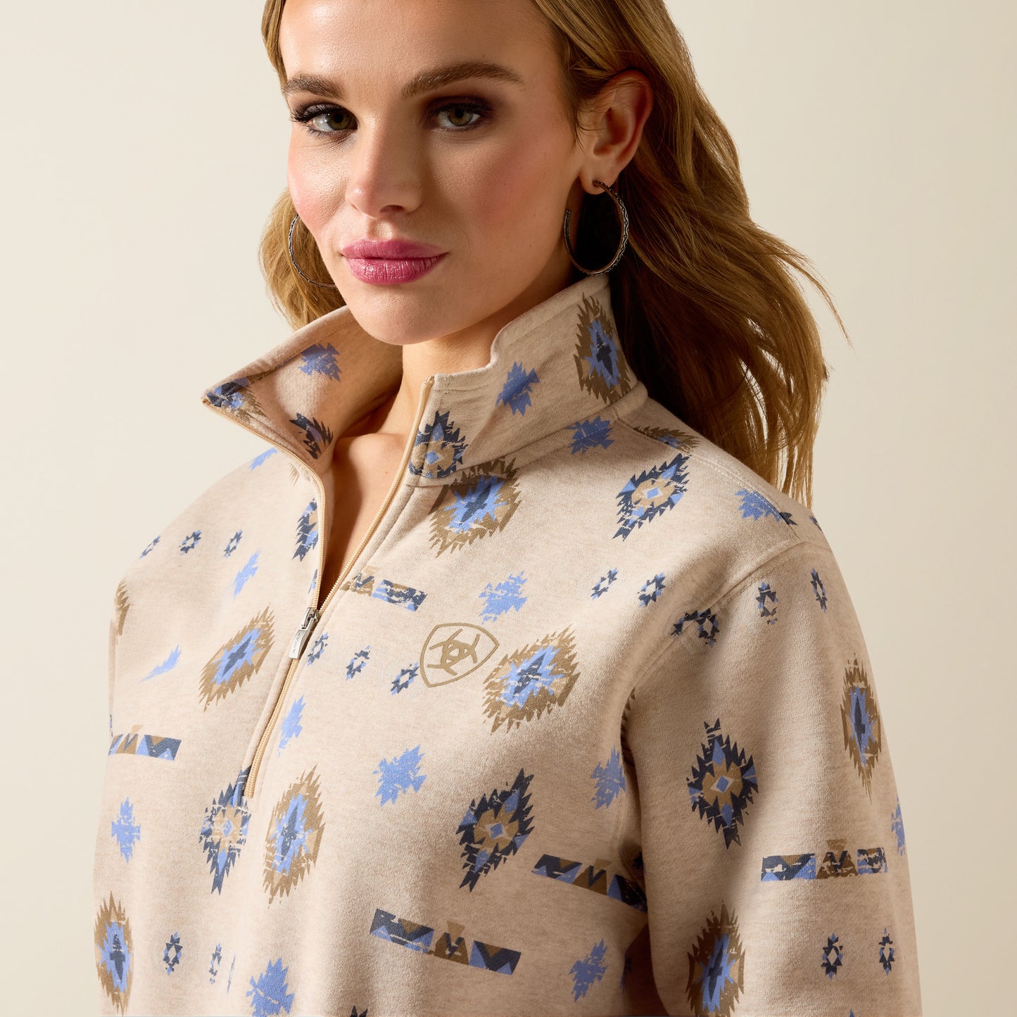 Sapphire 1/2 Zip Sweatshirt - Oatmeal Heather