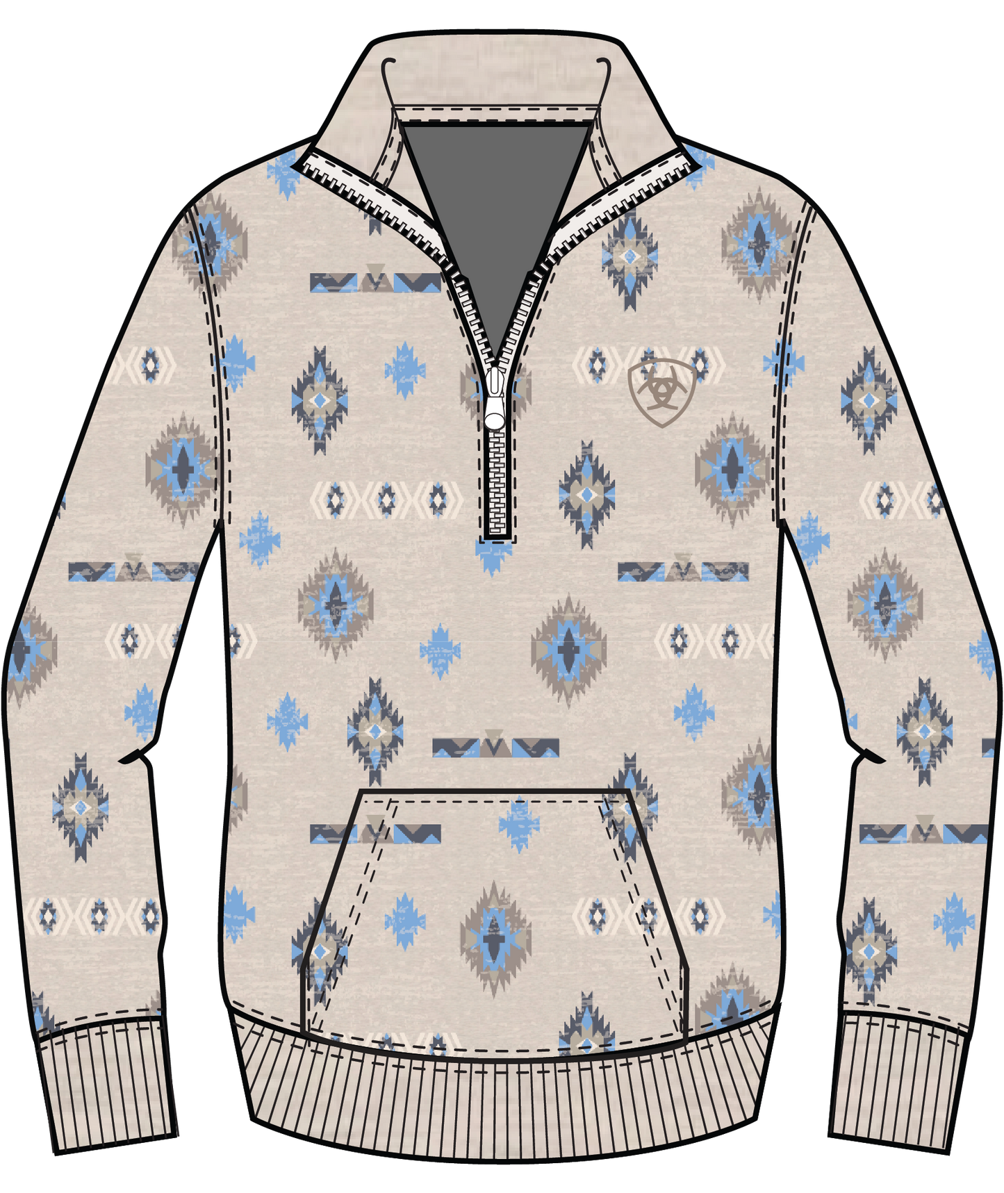 Sapphire 1/2 Zip Sweatshirt - Oatmeal Heather