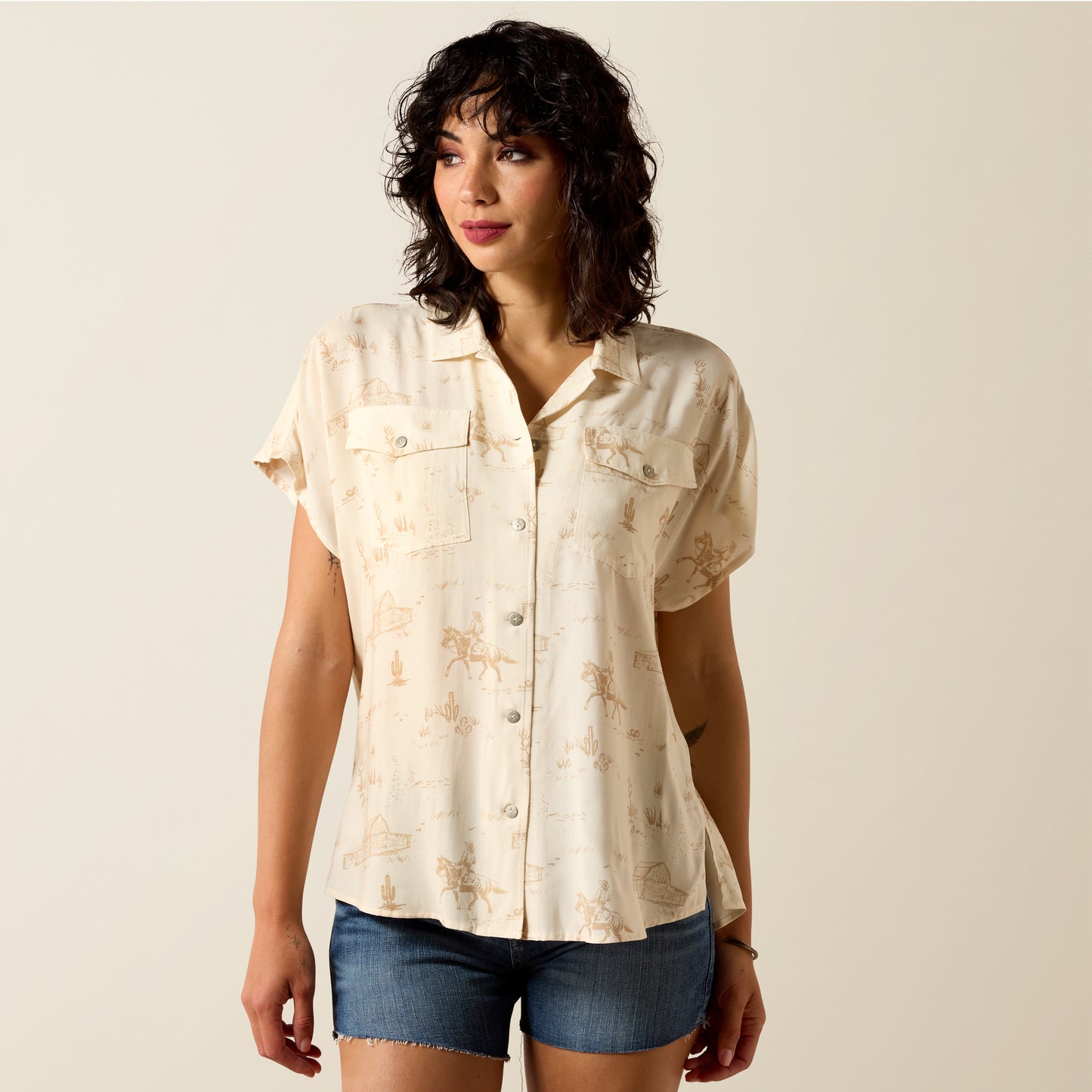 Badlands Western Shirt - Turtledove Ranchscape