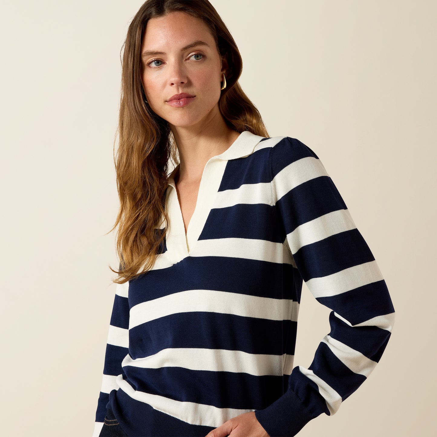 Langsett Sweater - Navy Stripe
