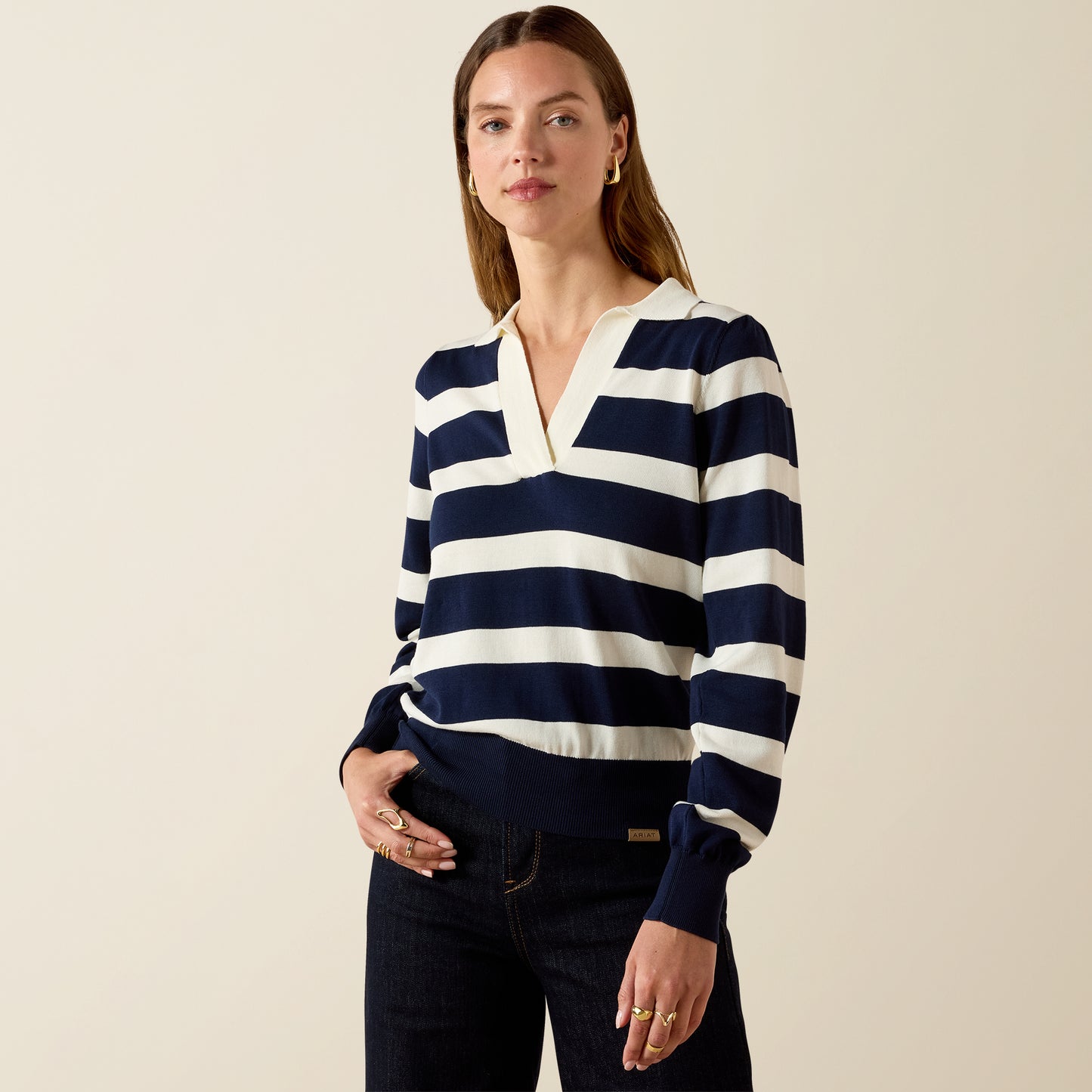 Langsett Sweater - Navy Stripe