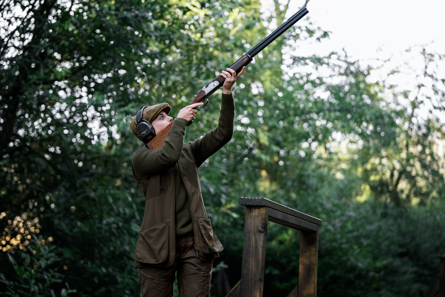 Women's Skye Shooting Waistcoat - Willow Green/Shadow Brown
