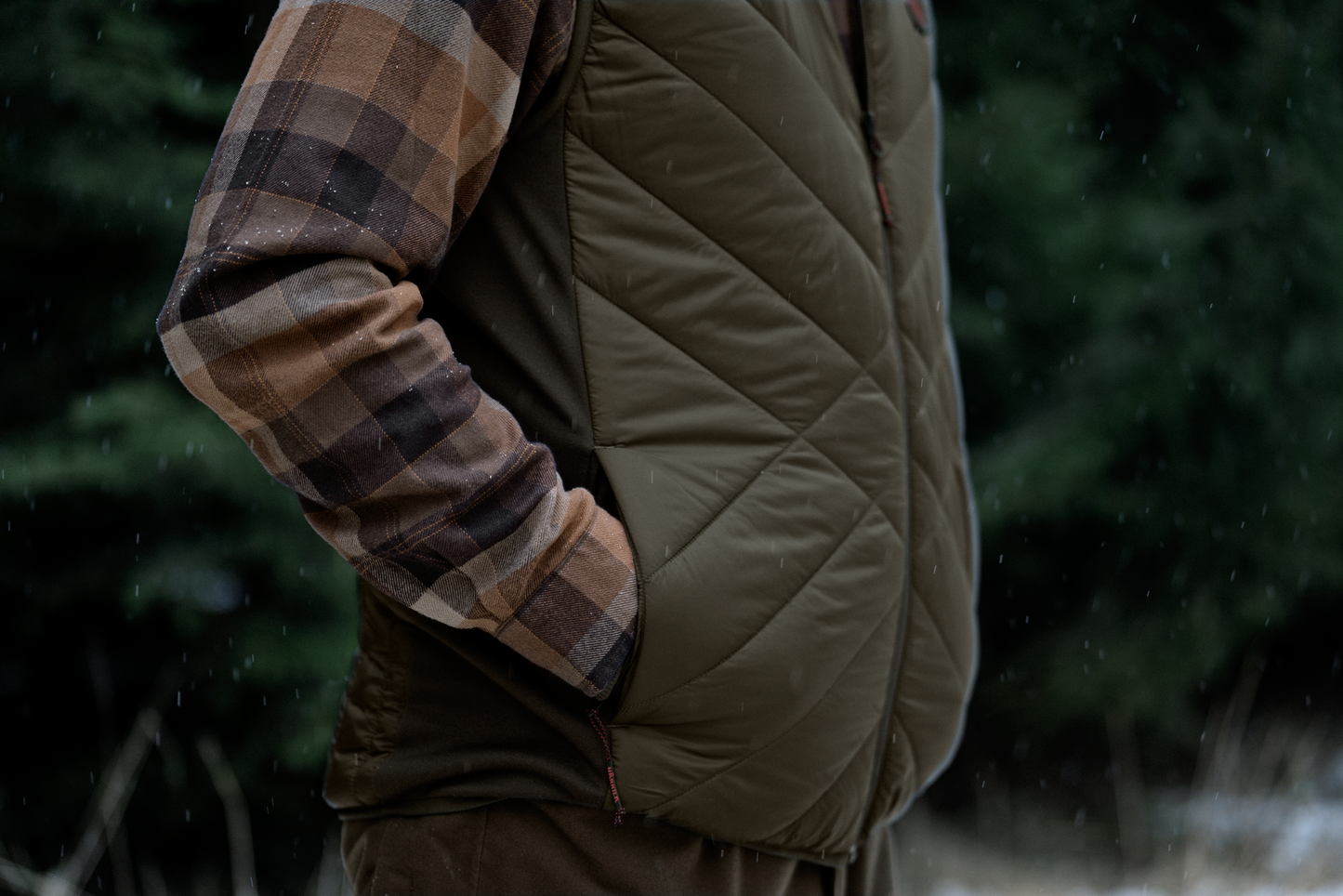 Härkila Heat Insulated Waistcoat - Willow Green/Shadow Brown
