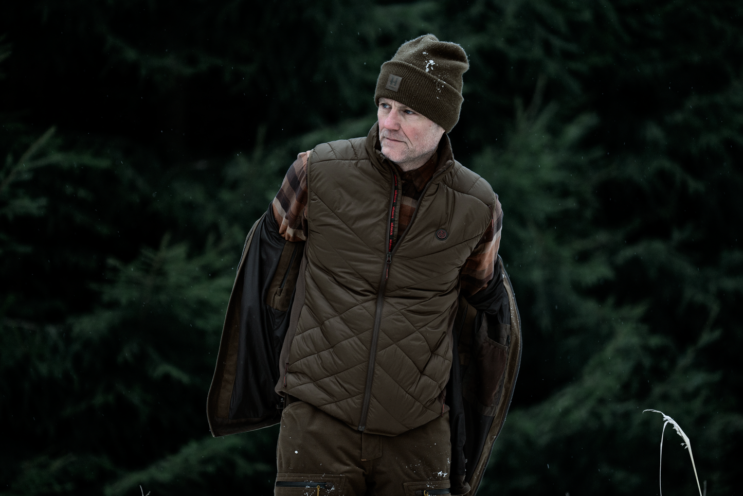 Härkila Heat Insulated Waistcoat - Willow Green/Shadow Brown