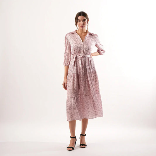 Josephine Navy Pink Spot Dress