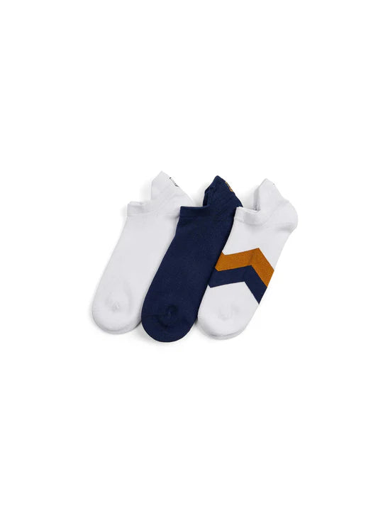 Signature Trainer Socks - White/Navy