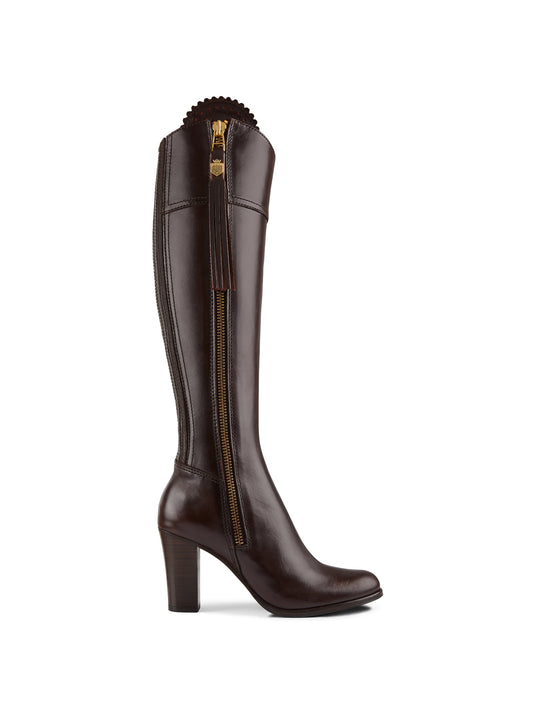 High Heeled Regina - Mahogany Leather