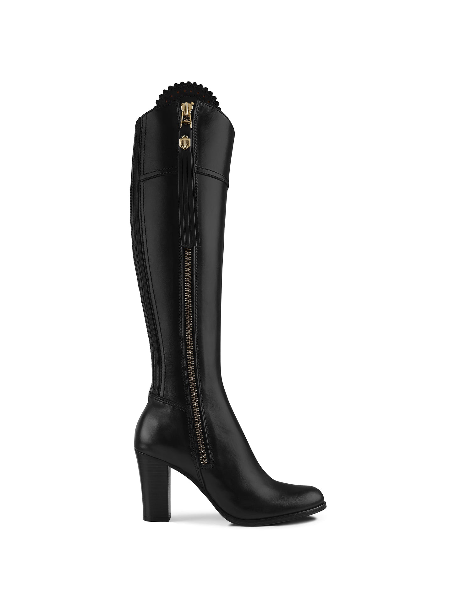 High Heeled Regina - Black Leather