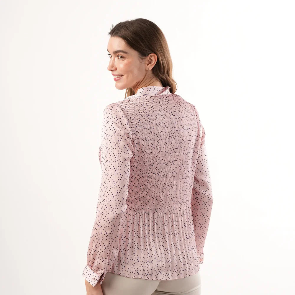Amelia Navy Pink Spot Blouse