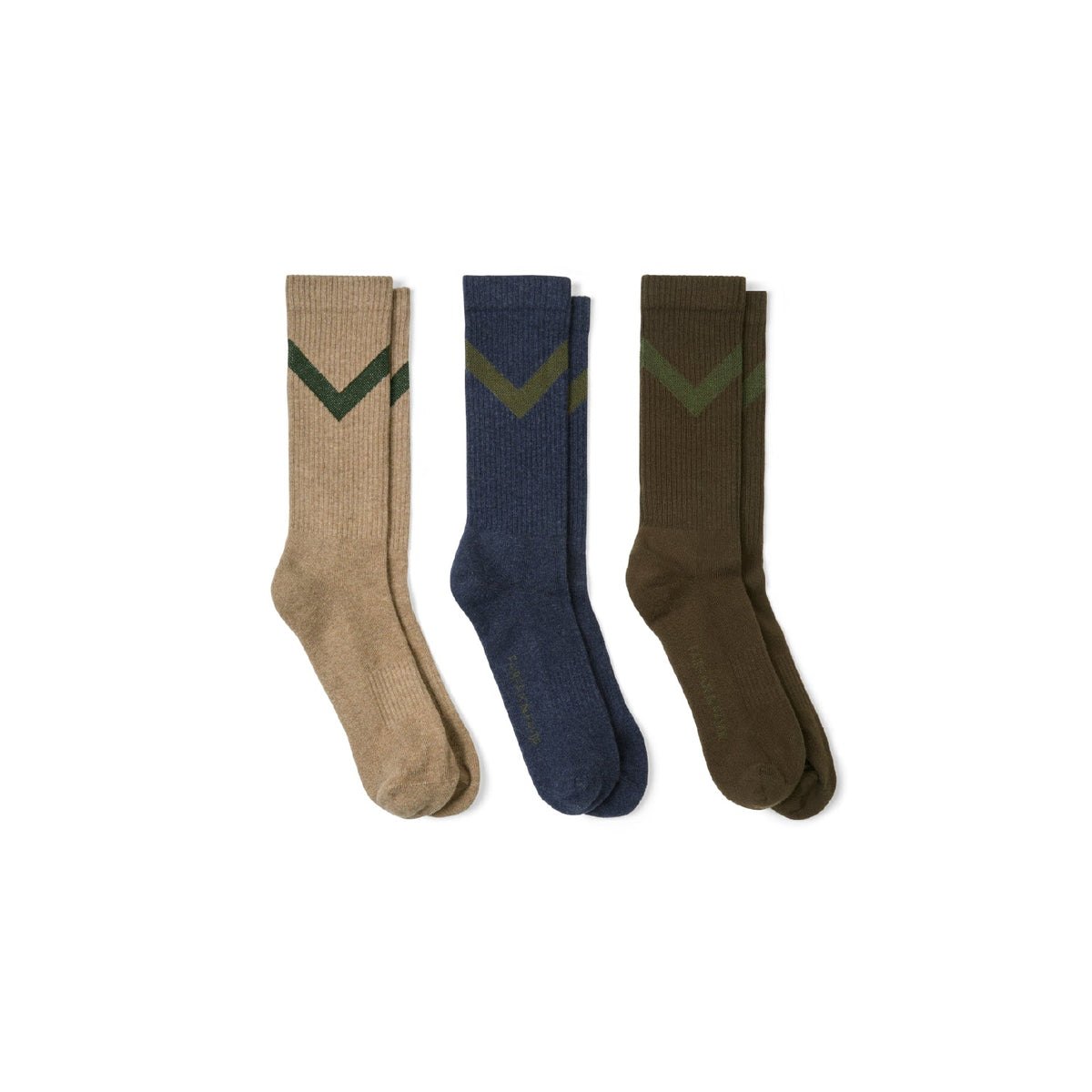 Men's Chevron Sock Set - Sand, Khaki Brown, Blue Marl