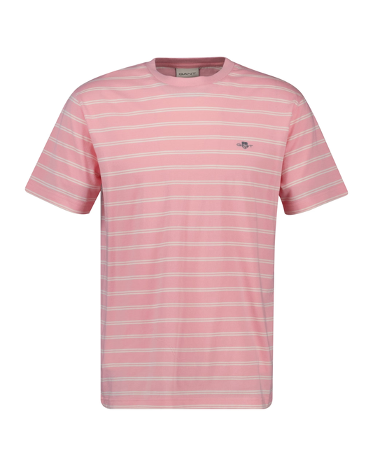 Men's Striped T-Shirt - Geranium Pink