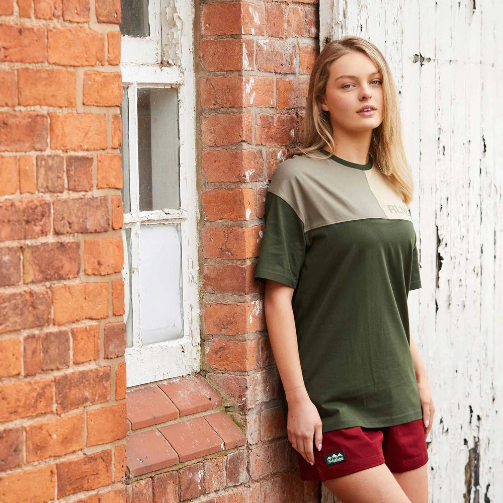 Unisex Backslider T-Shirt - Olive Multi