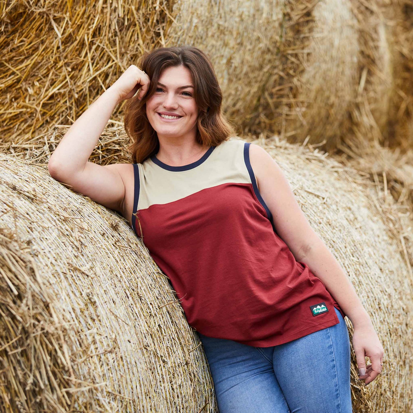 Unisex Backslider Singlet Top - Rhubarb Multi