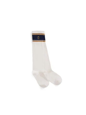 Signature Knee High Socks - Cream, Navy & Gold