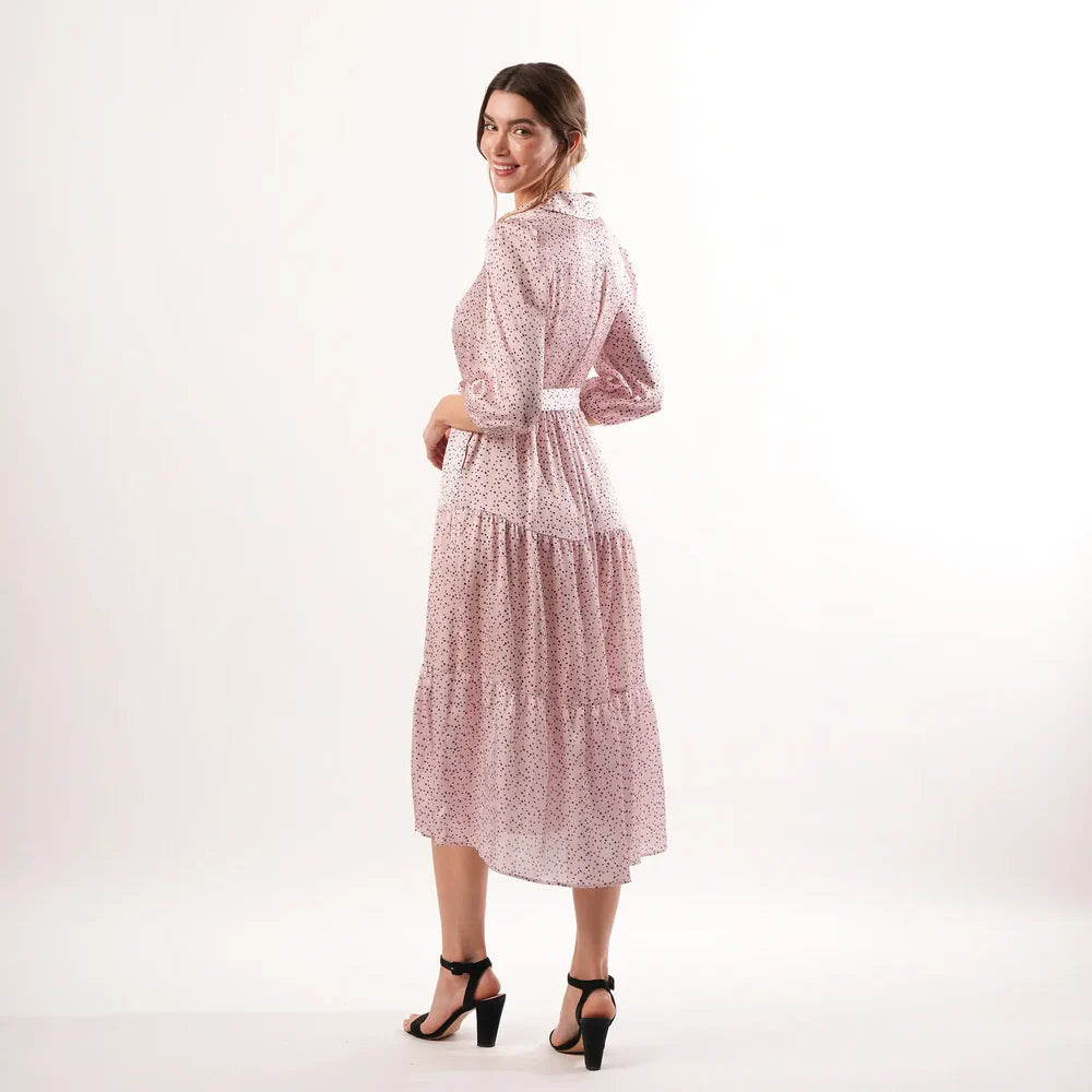 Josephine Navy Pink Spot Dress