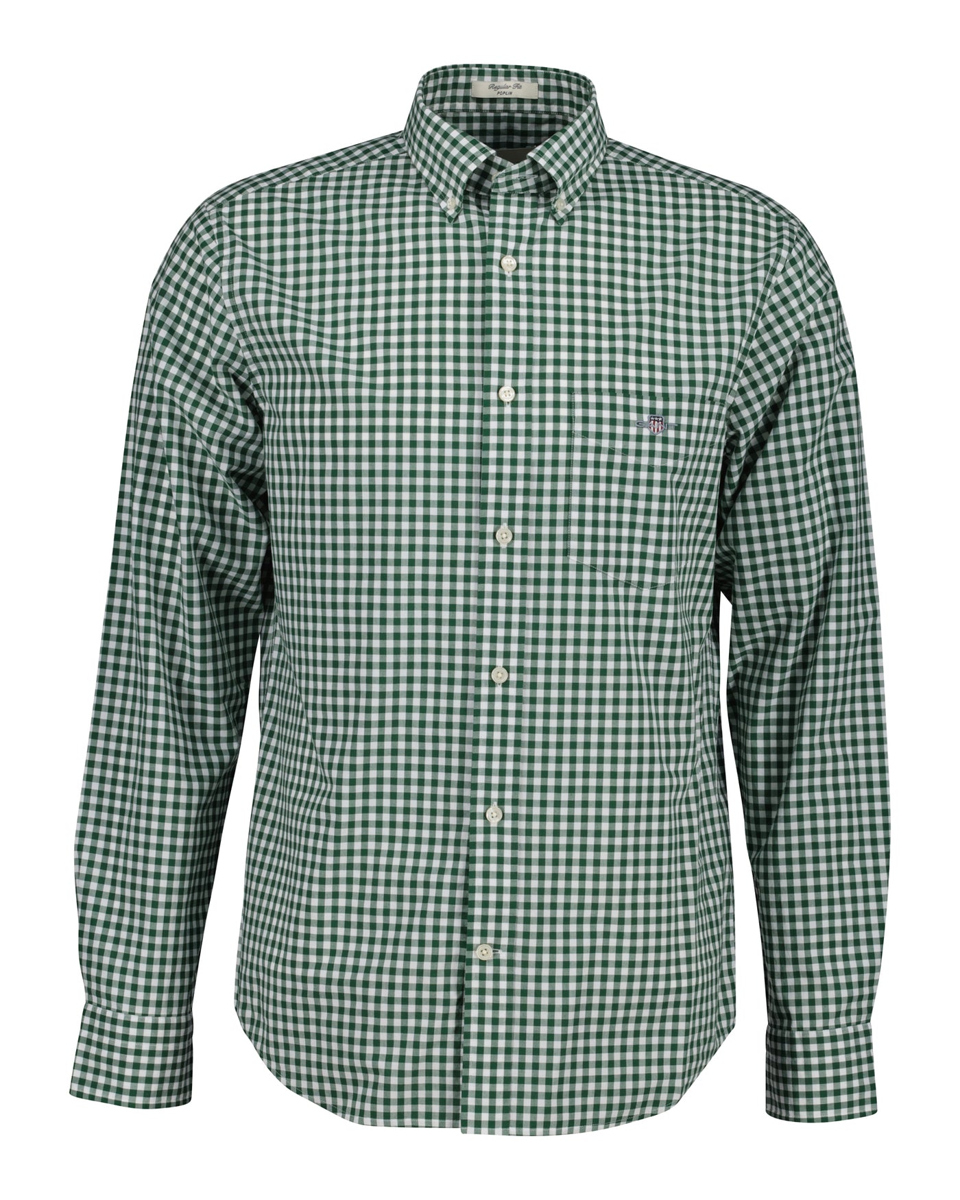 Regular Fit Gingham Poplin Shirt - Forest Green