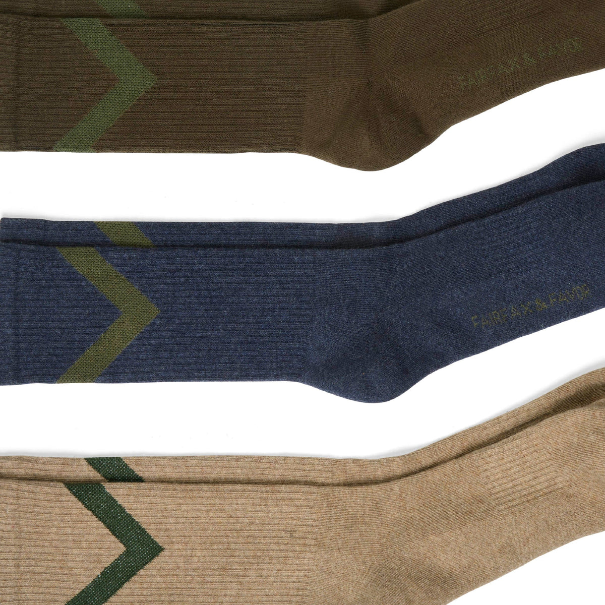 Men's Chevron Sock Set - Sand, Khaki Brown, Blue Marl