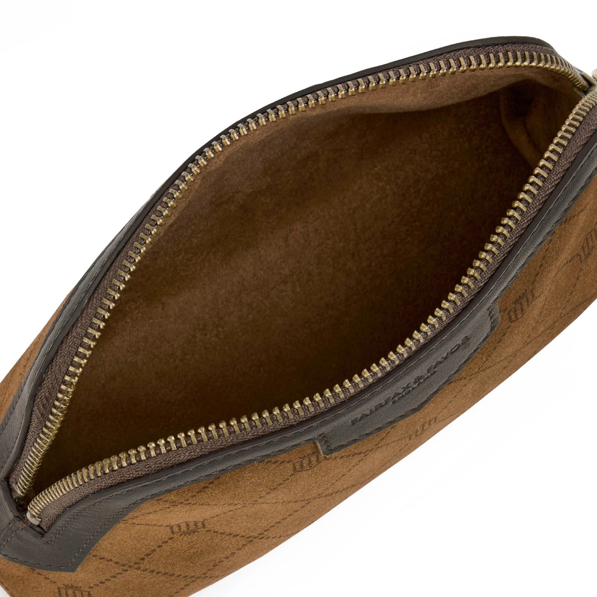 Bircham Pouch - Printed Tan Suede