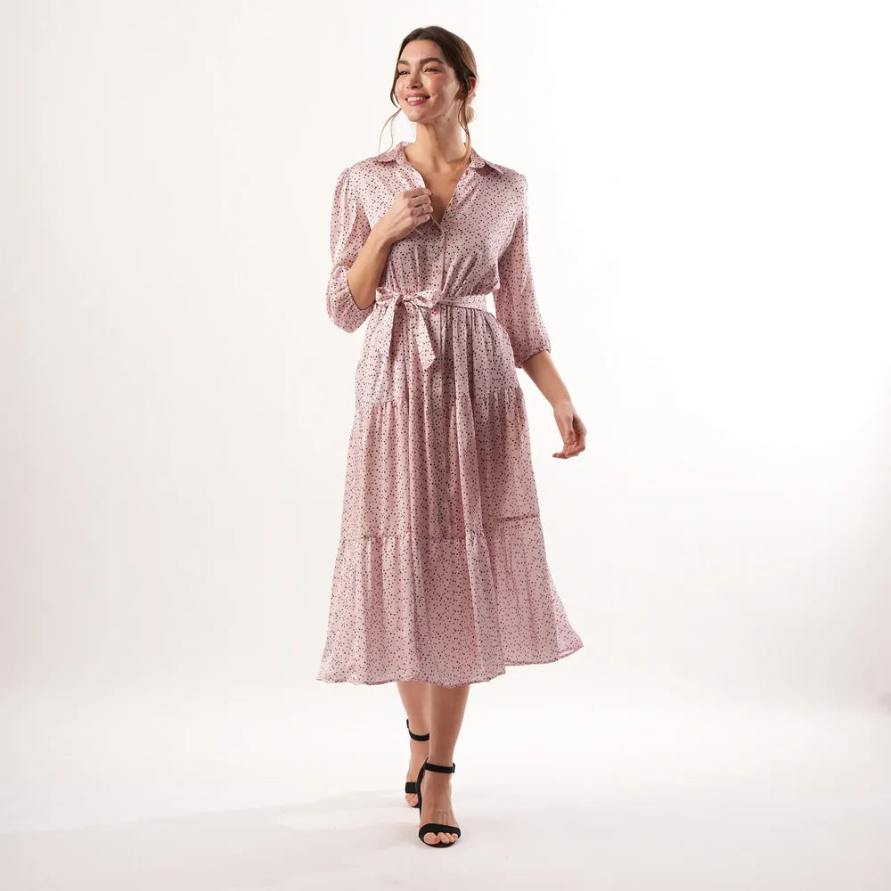 Josephine Navy Pink Spot Dress