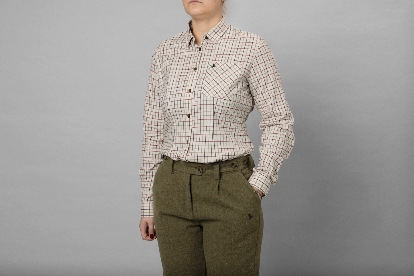 Kerry Shooting Shirt - Cabernet/Blue Check