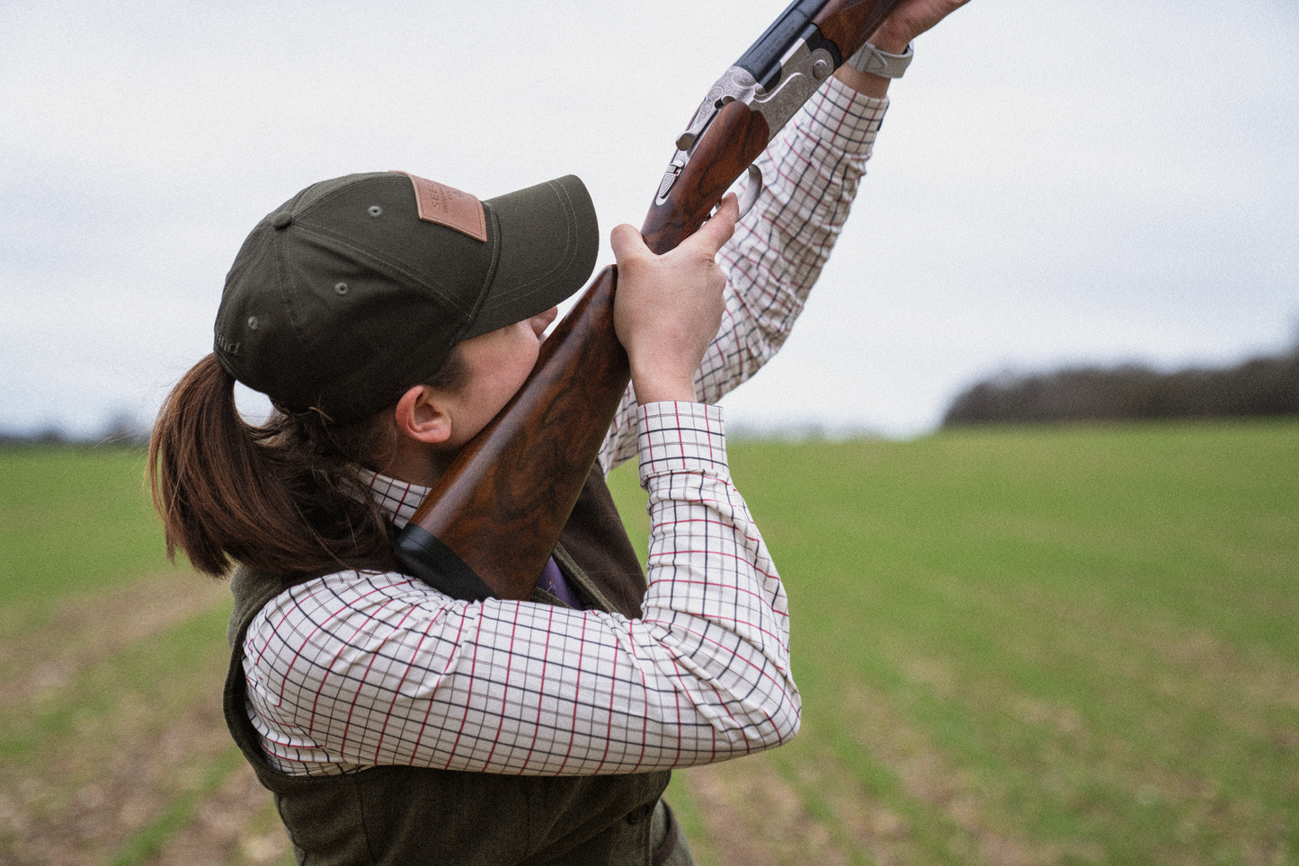 Kerry Shooting Shirt - Cabernet/Blue Check