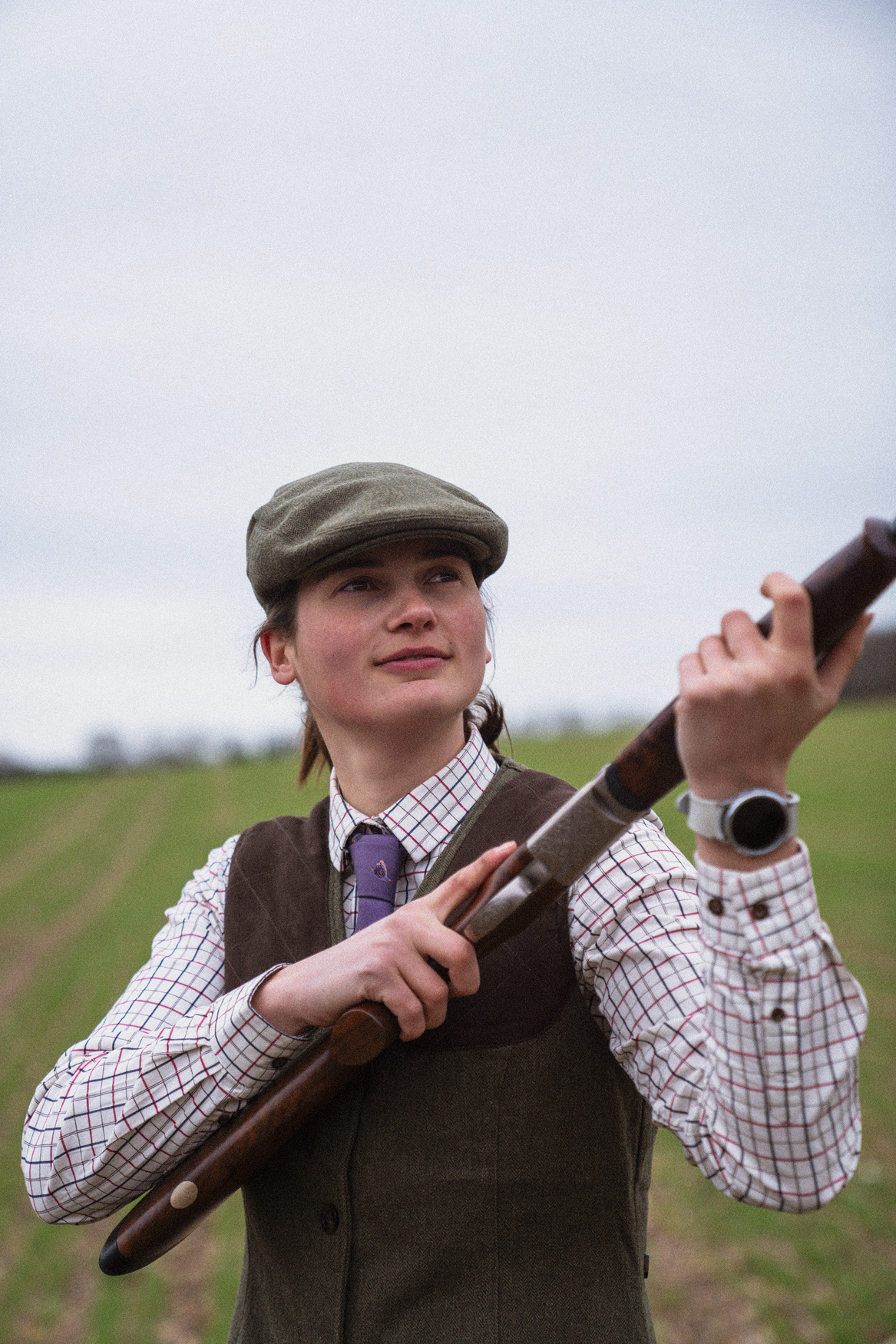 Kerry Shooting Shirt - Cabernet/Blue Check