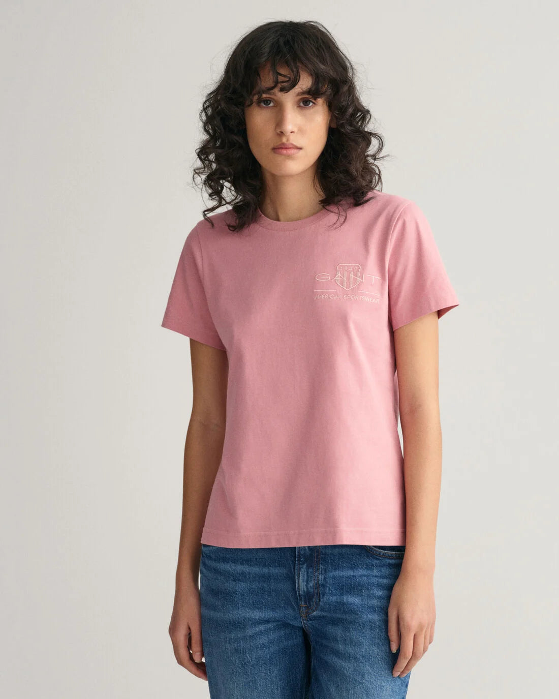 Tonal Archive Shield T-Shirt - Faded Pink Melange