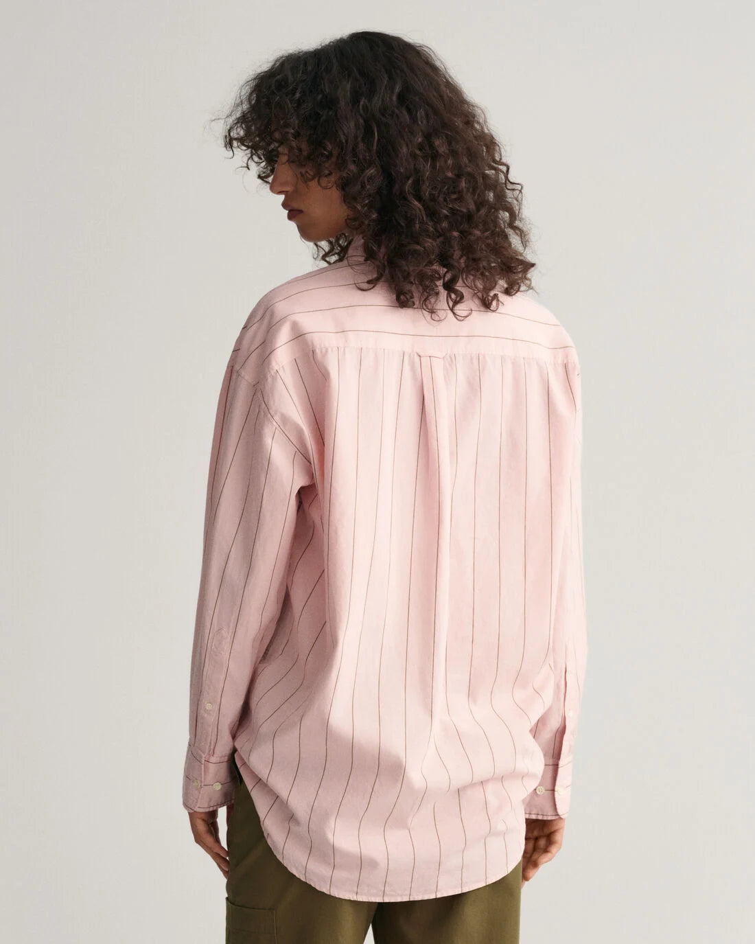 Oversized Luxury Striped Oxford Shirt - Faded Pink