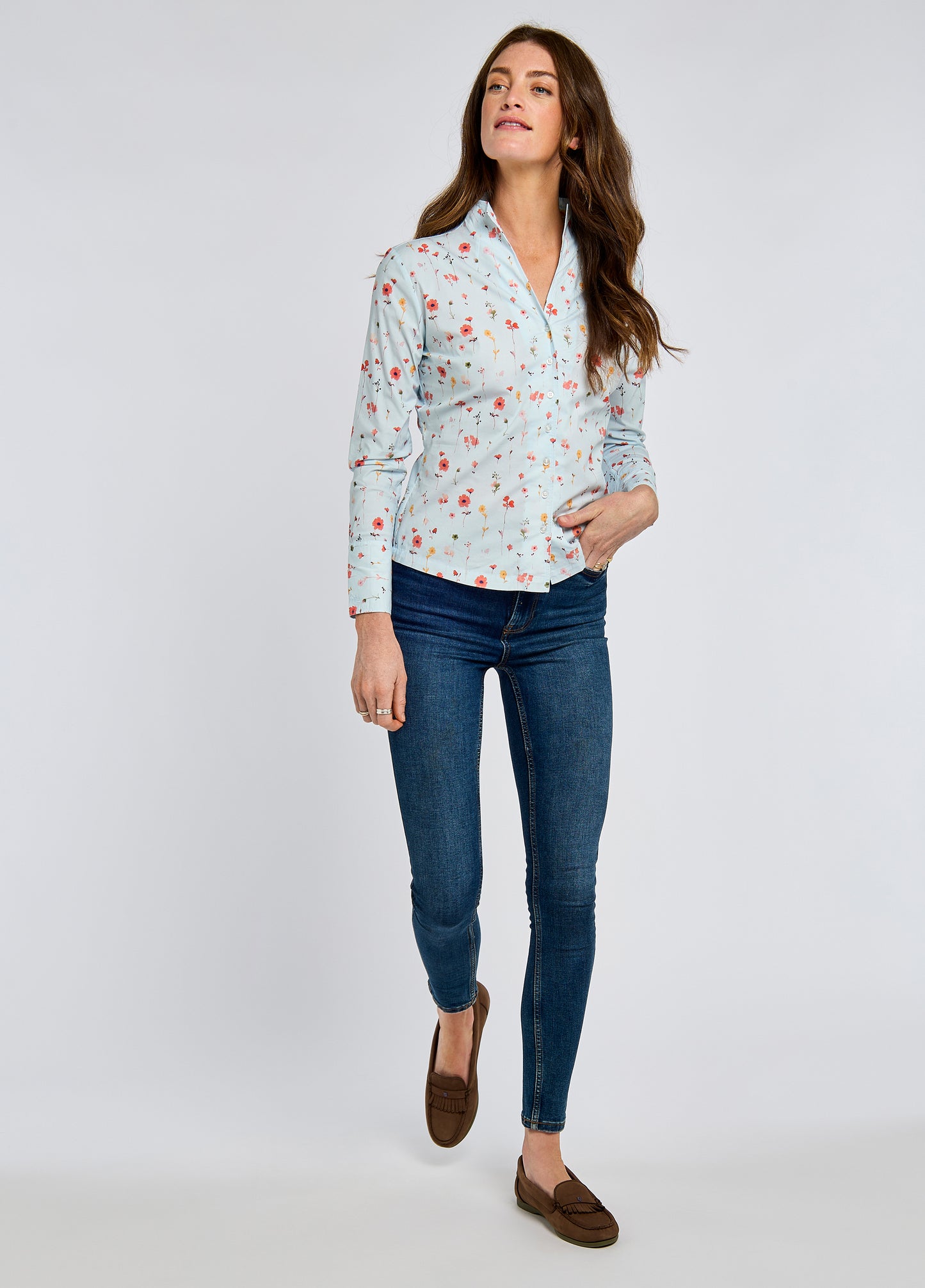 Fuchsia Shirt - Pale Blue