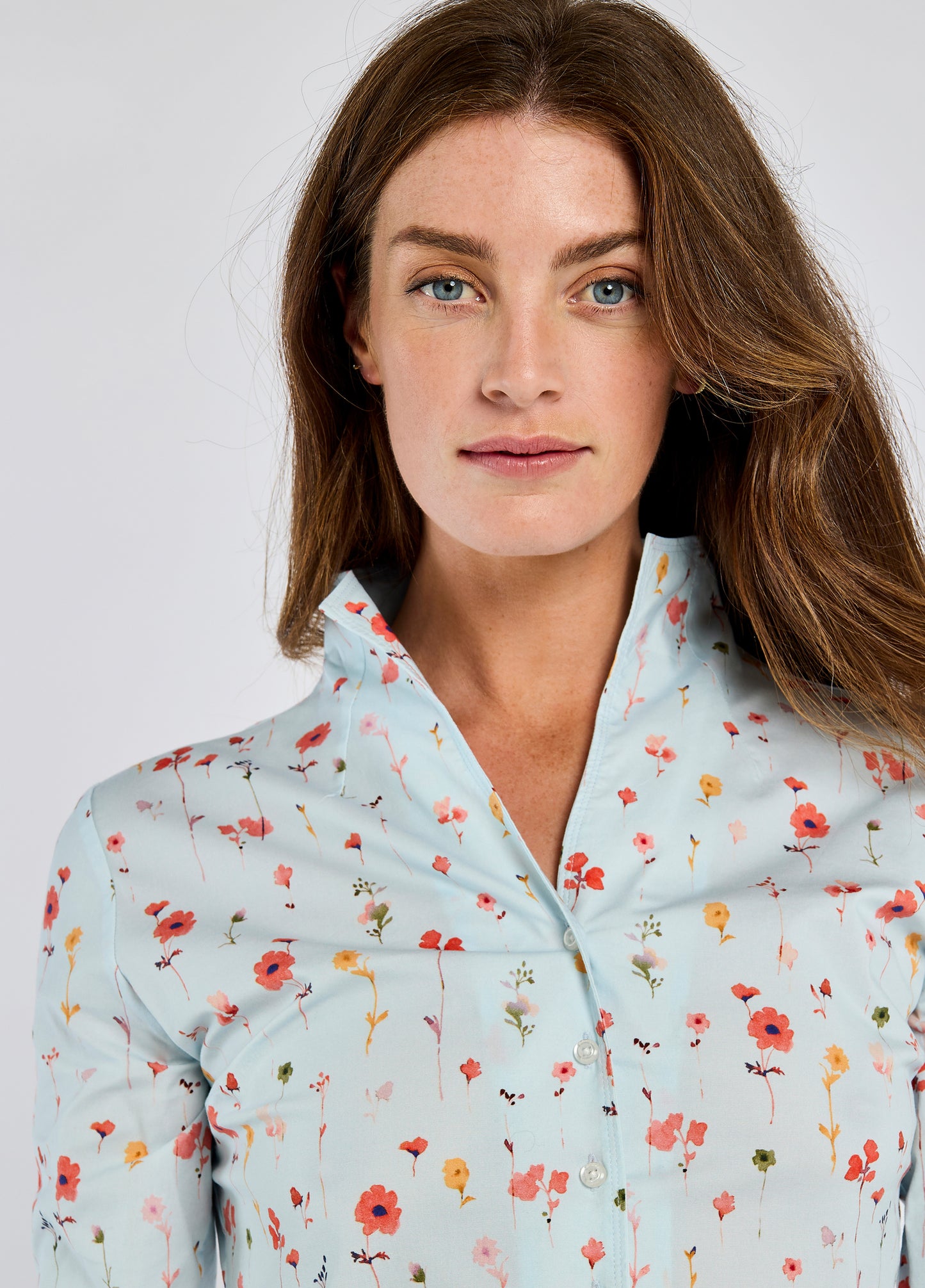 Fuchsia Shirt - Pale Blue