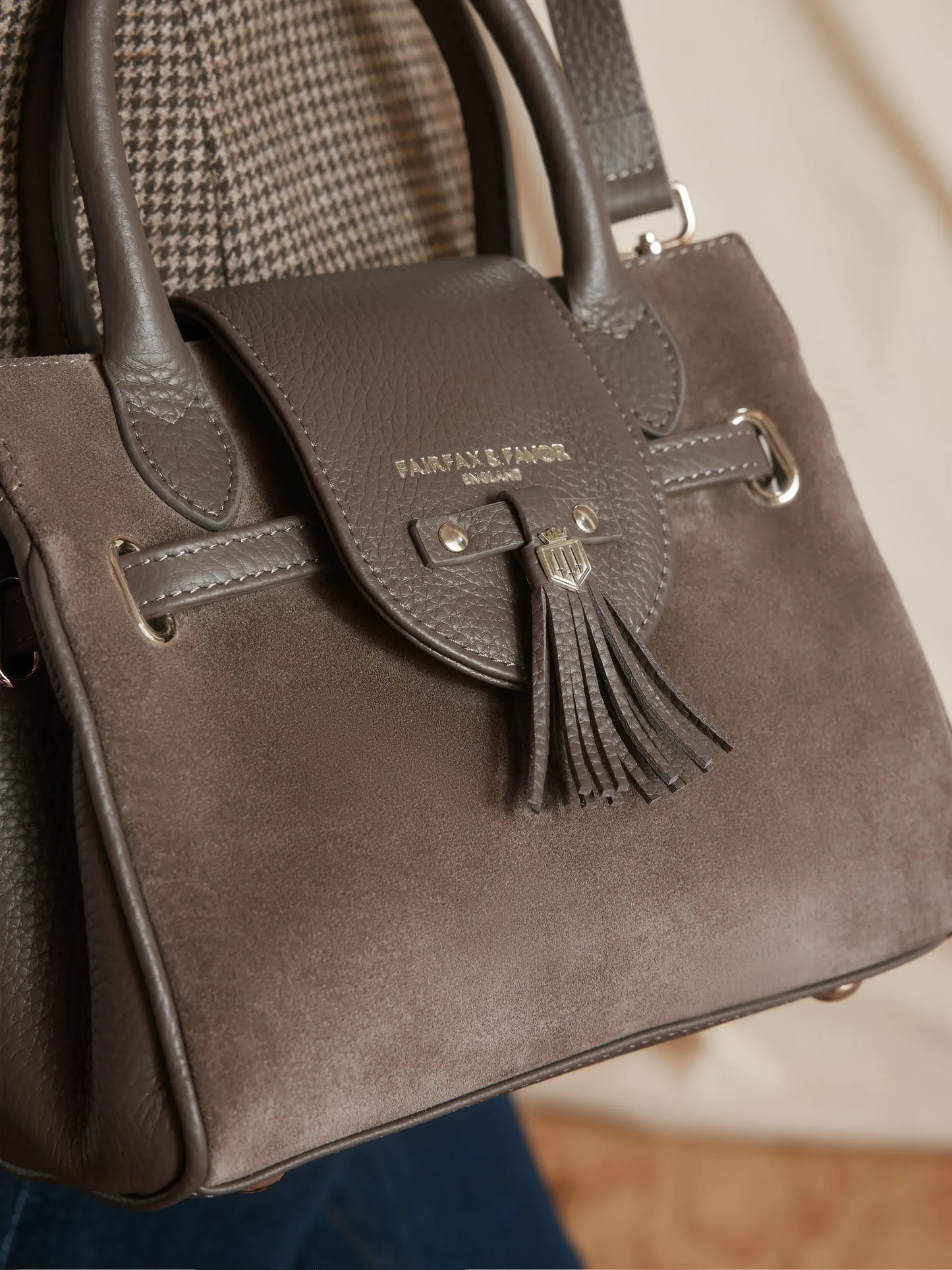 Mini Windsor Handbag - Fog Suede