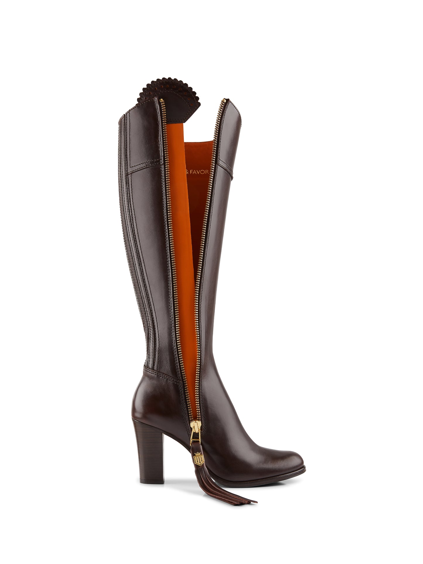 High Heeled Regina - Mahogany Leather