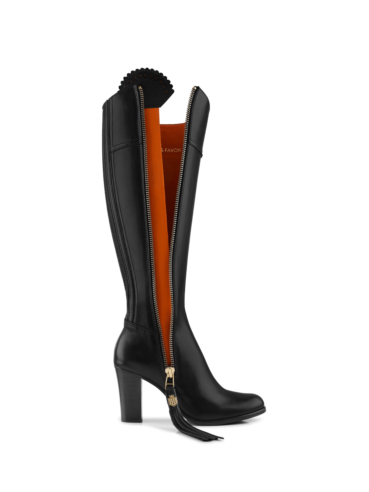 High Heeled Regina - Black Leather
